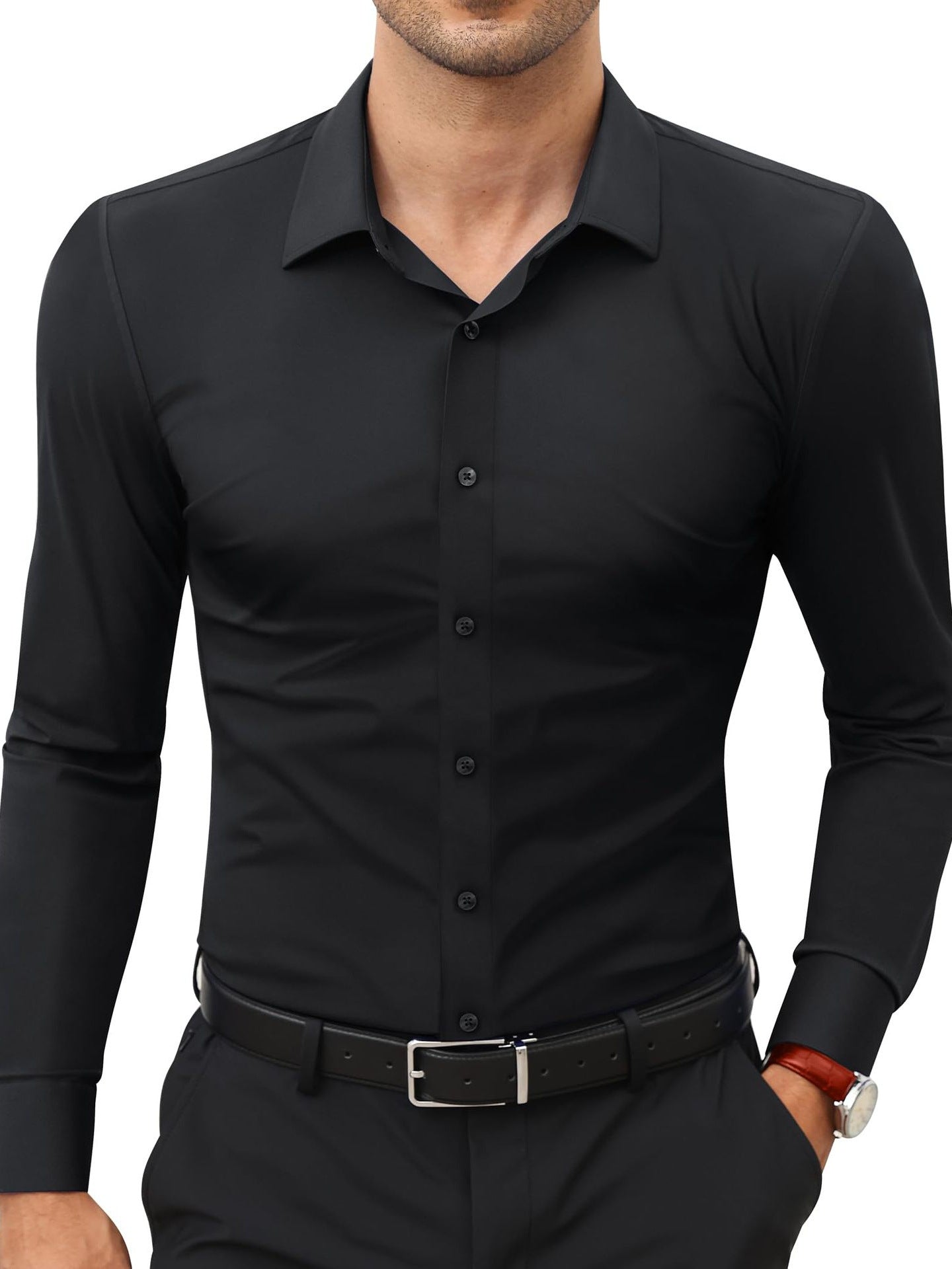 Chemise d’Affaire Élastique – Style Moderne & Confort Absolu